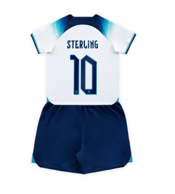 Anglia Raheem Sterling #10 Koszulka Podstawowych Dziecięca MŚ 2022 Krótki Rękaw (+ Krótkie spodenki)